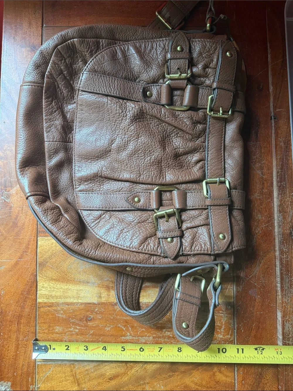 Vince Camuto Brown Leather Buckle Crossbody Bag